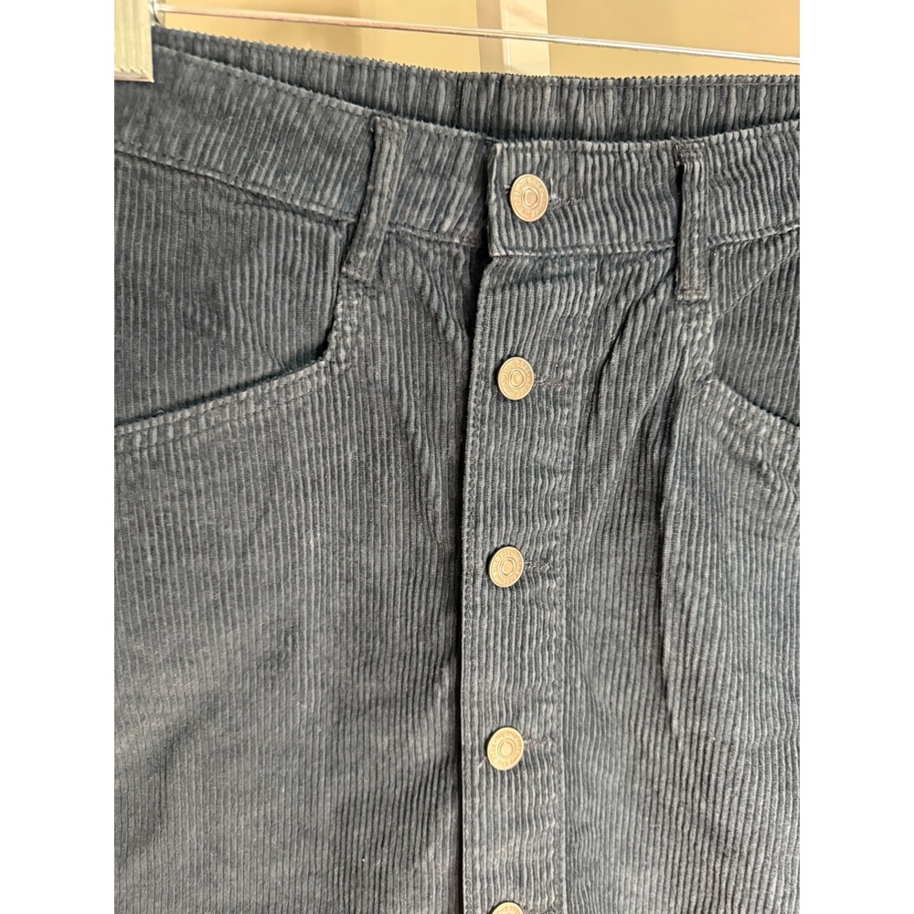 Free People Ray‎ Corduroy Mini Skirt Navy Blue Button Front Size 10 Y2K Indie - Picture 5 of 9